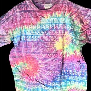 Vintage 90 prints Surf multicolor size L Tie-Dye Geometric Men's Tee L3